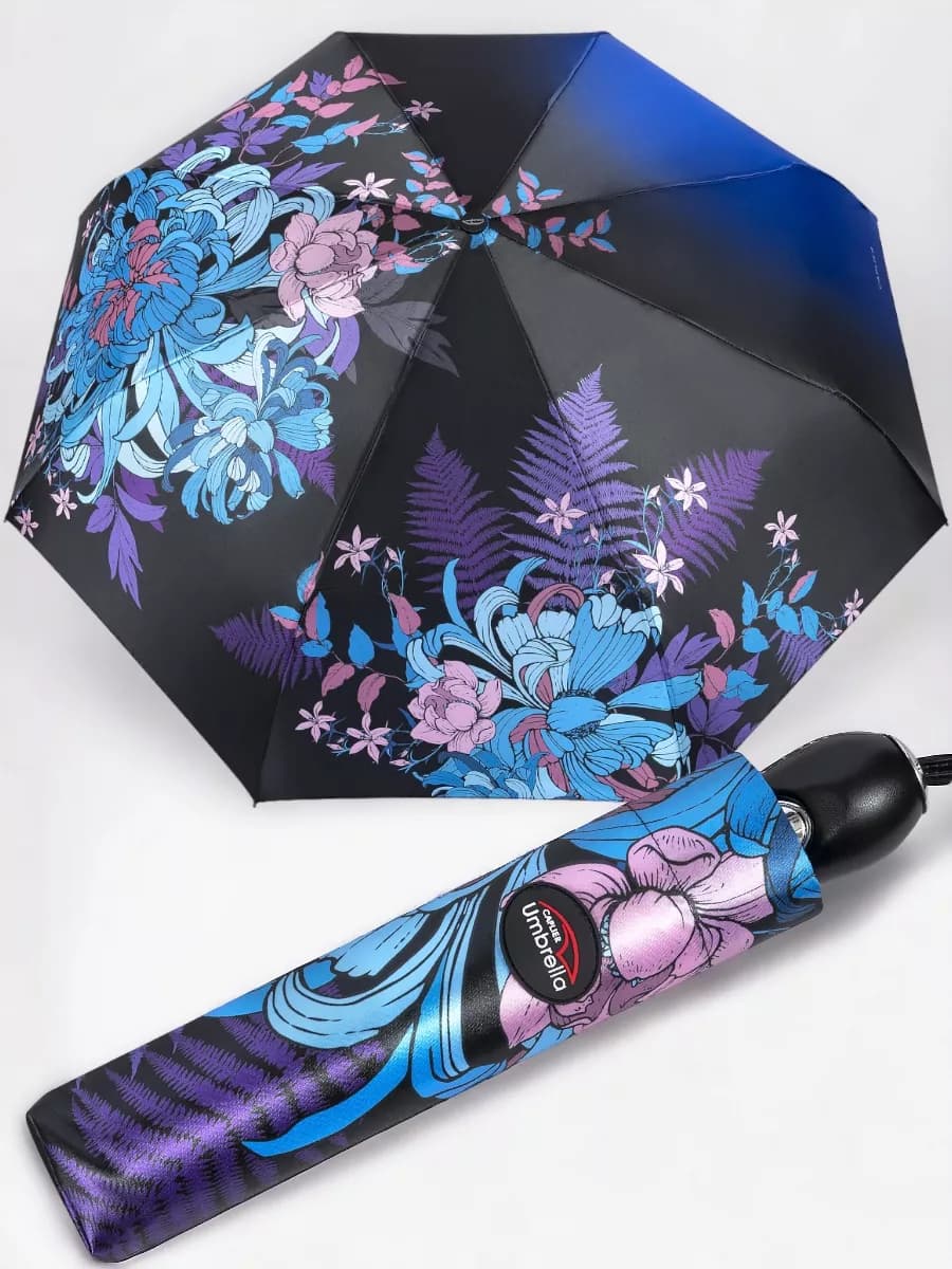 Зонт автомат антиветер c цветами