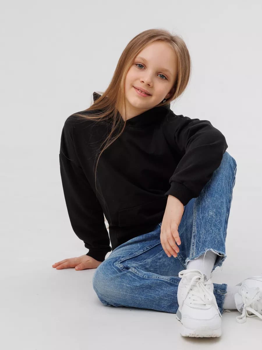 Худи оверсайз без начеса с капюшоном