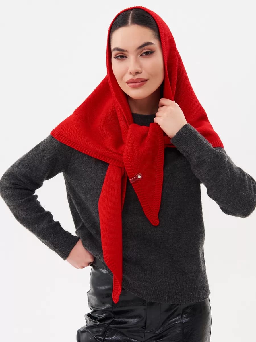 Платок косынка вязаная, шарф зимний