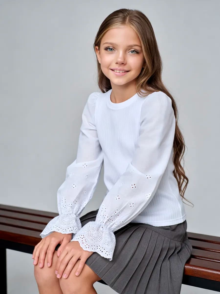 Блузка школьная с длинным рукавом