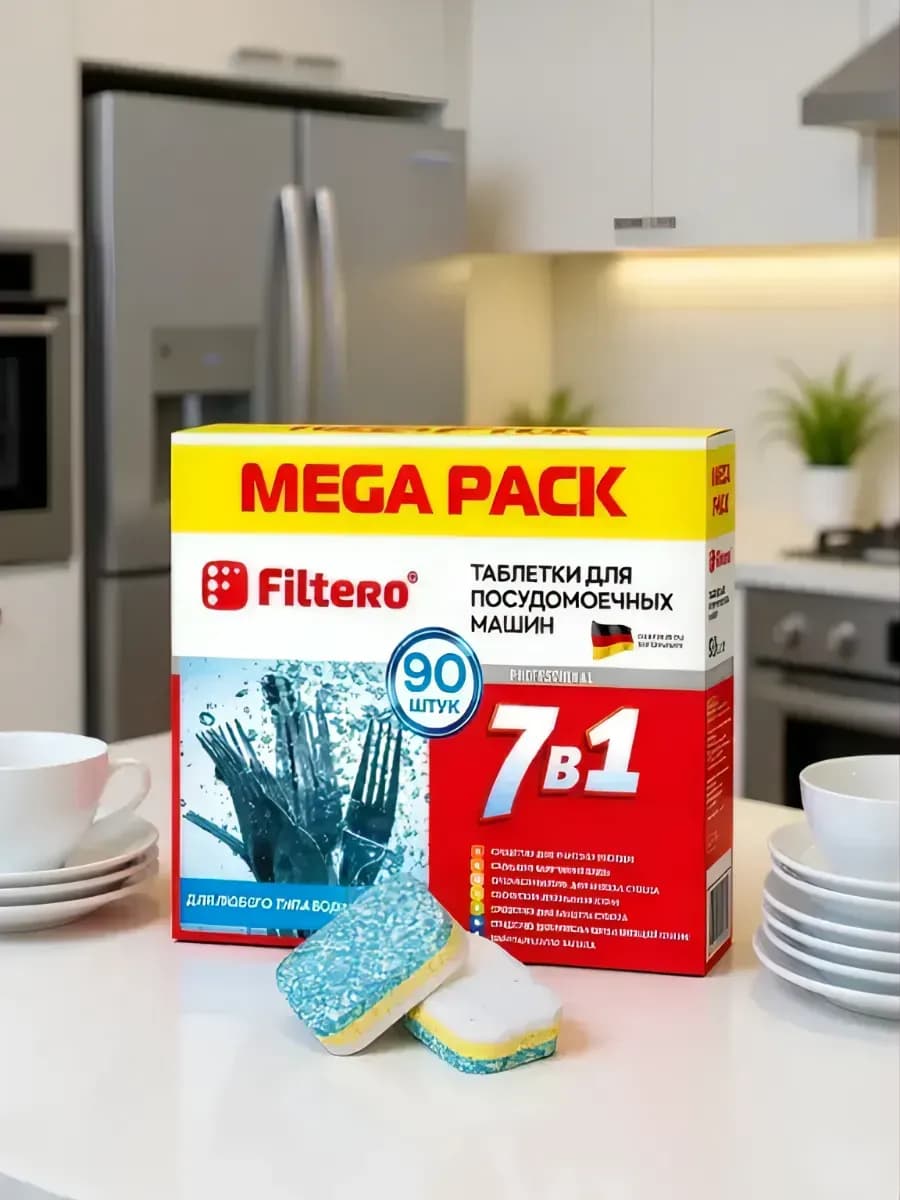 Таблетки для посудомоечной машины 7 в 1, 90 шт
