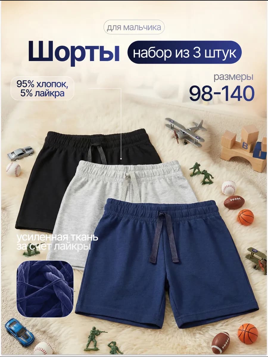 Шорты спортивные летние набор 3 штуки