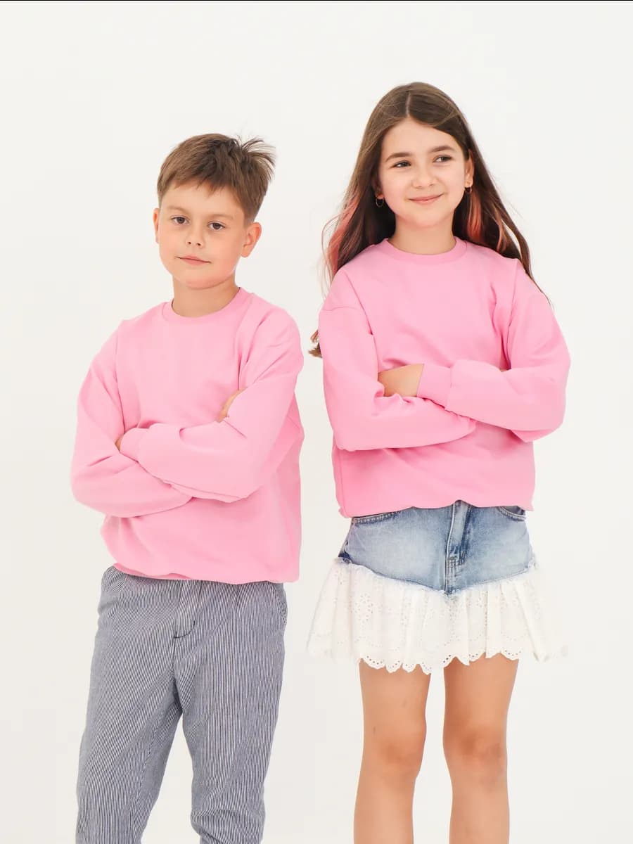 Свитшот детский базовый облегченный оверсайз - фото 1