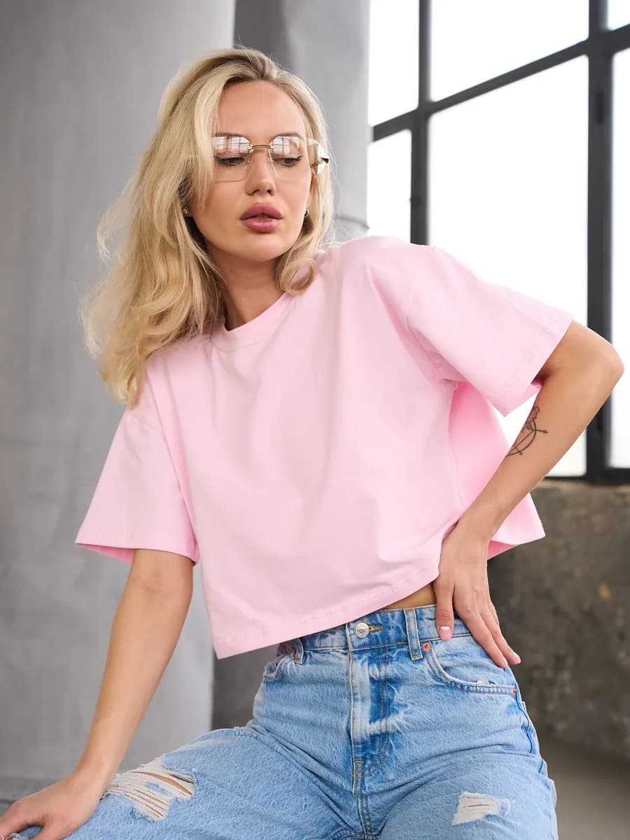 Кроп топ женский футболка укороченная