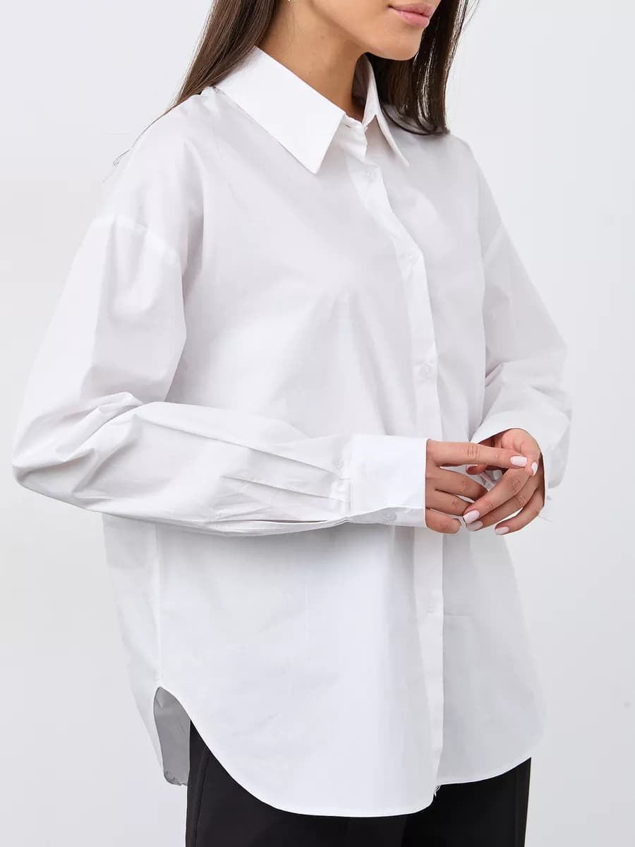 Рубашка белая оверсайз школьная и офисная
