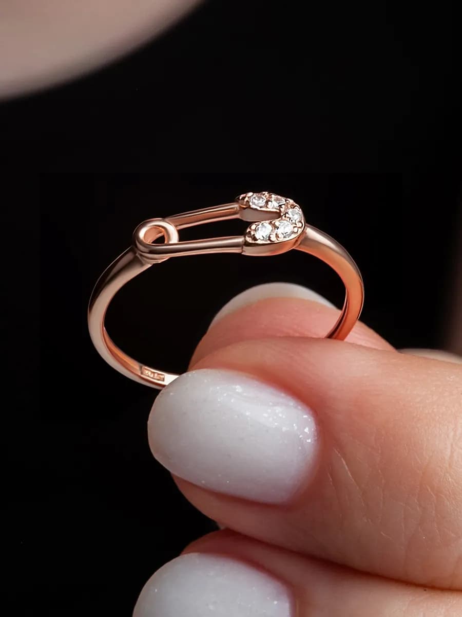 Позолоченное кольцо серебро 925 золото 585