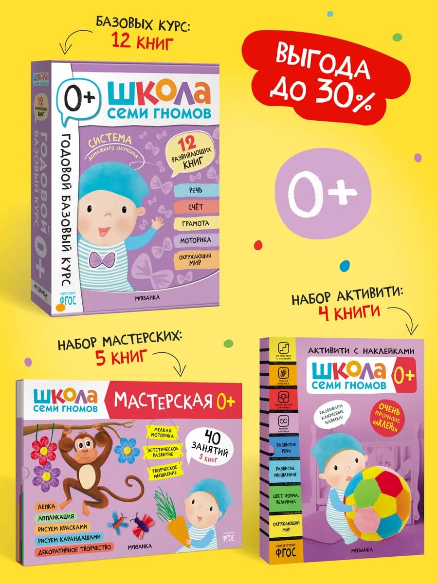 Набор книги для детей развивашки 0+