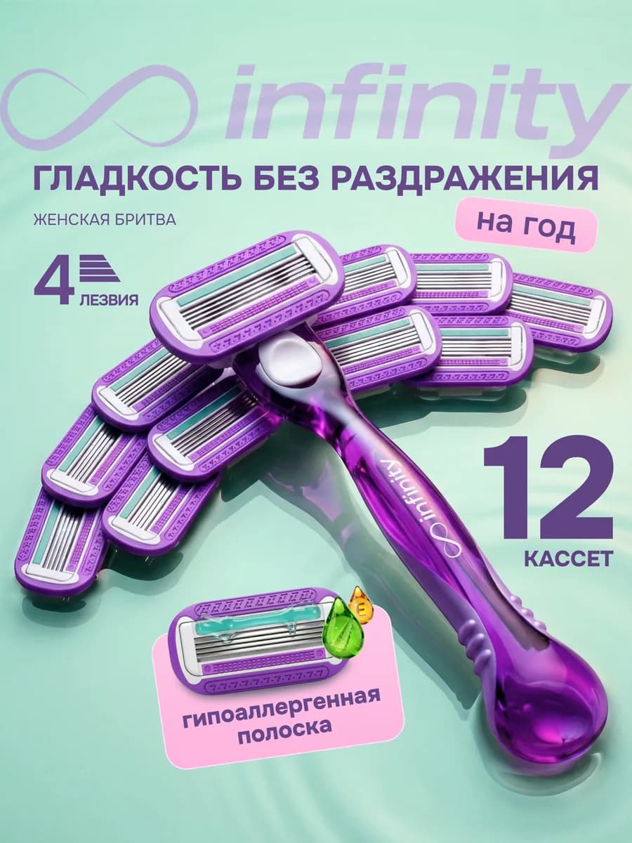 Бритва женская станок для бритья с 12 кассетами SenseBerry