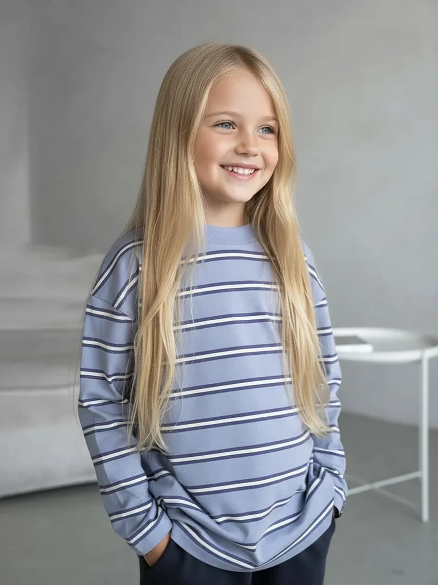 Лонгслив для девочки y2k в полоску