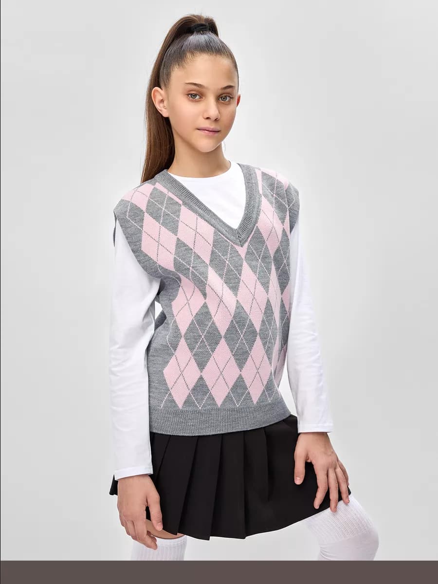 Жилетка для мальчика девочки подростка школьная вязаная