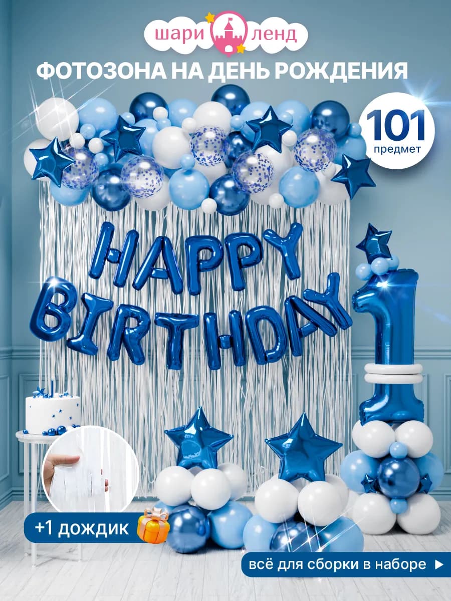 Шарики воздушные фотозона на день рождения happy birthday