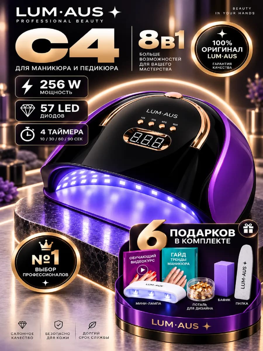Лампа для маникюра UV LED 256 Вт C4