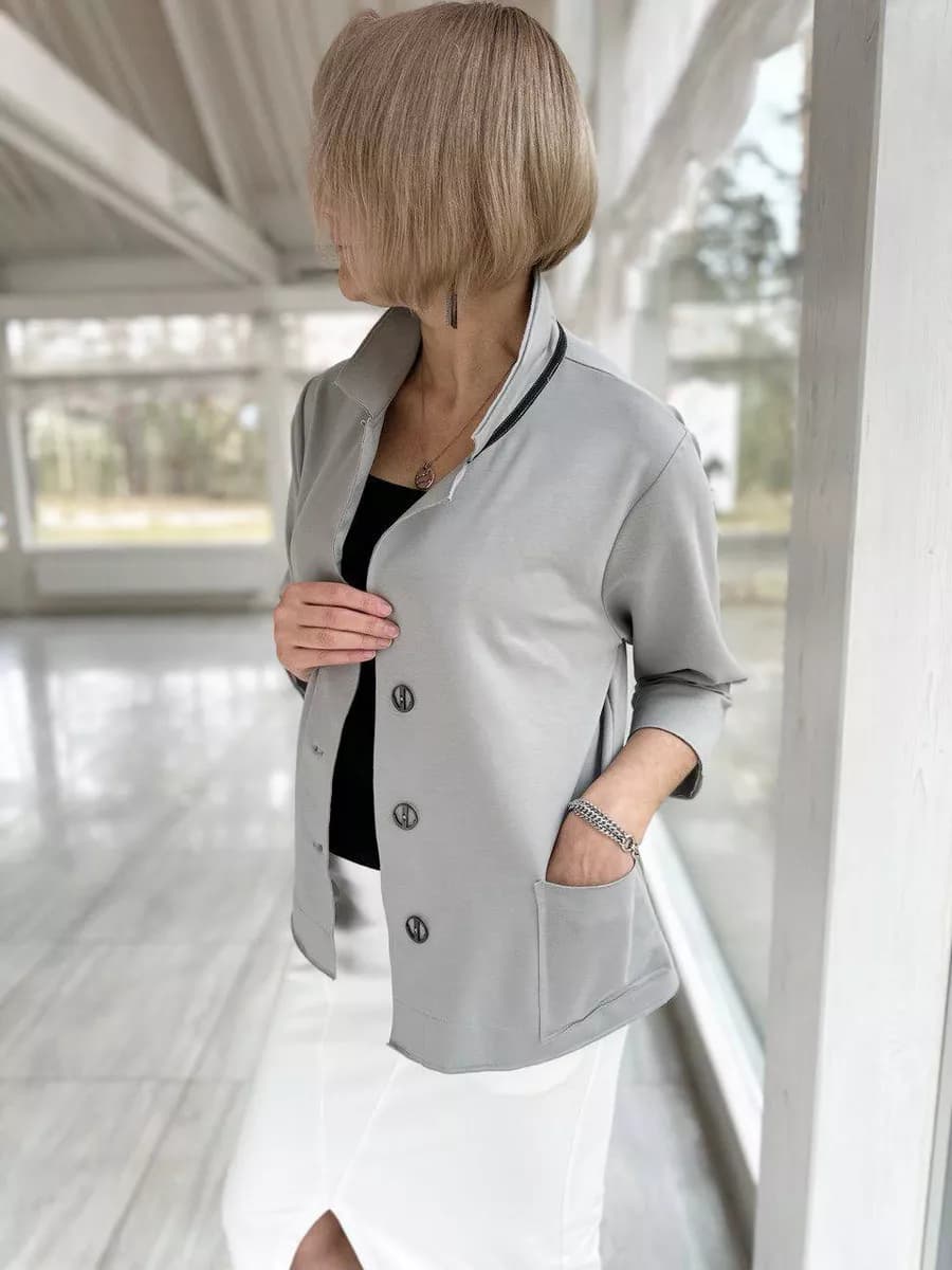 Пиджак оверсайз трикотажный жакет