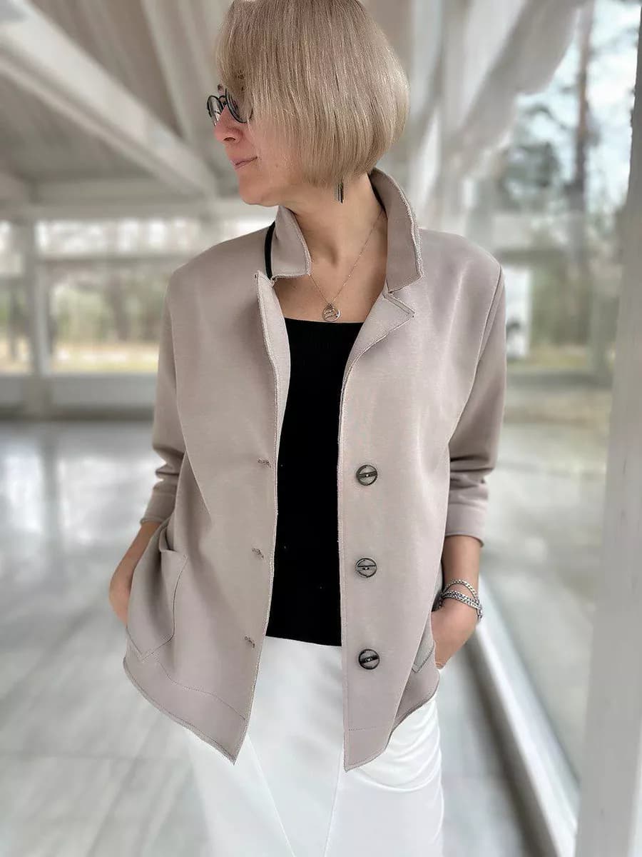 Пиджак оверсайз трикотажный жакет