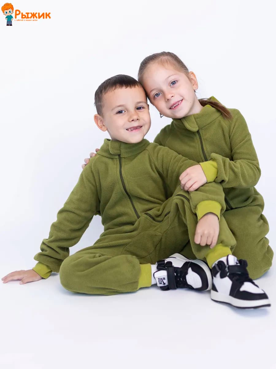 Комбинезон флисовый поддева теплый слип на весну