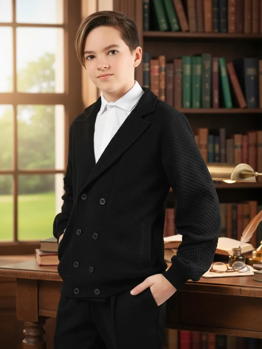 Пиджак трикотажный школьный