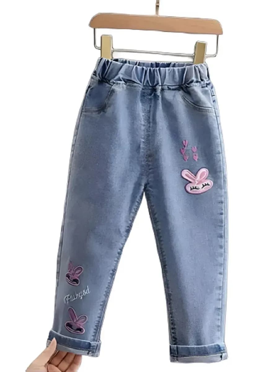 джинсы детские вышивка зайчик