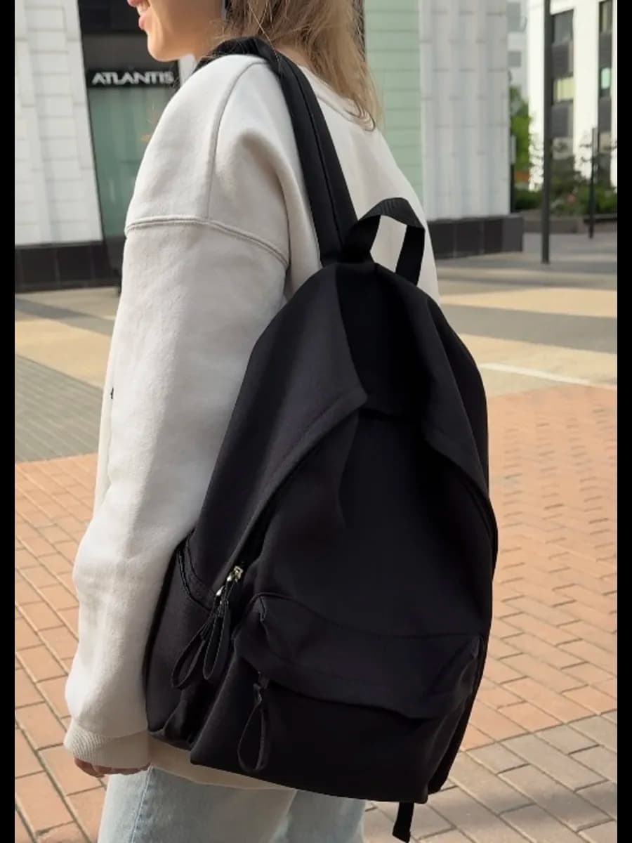 Рюкзак школьный черный - фото 1