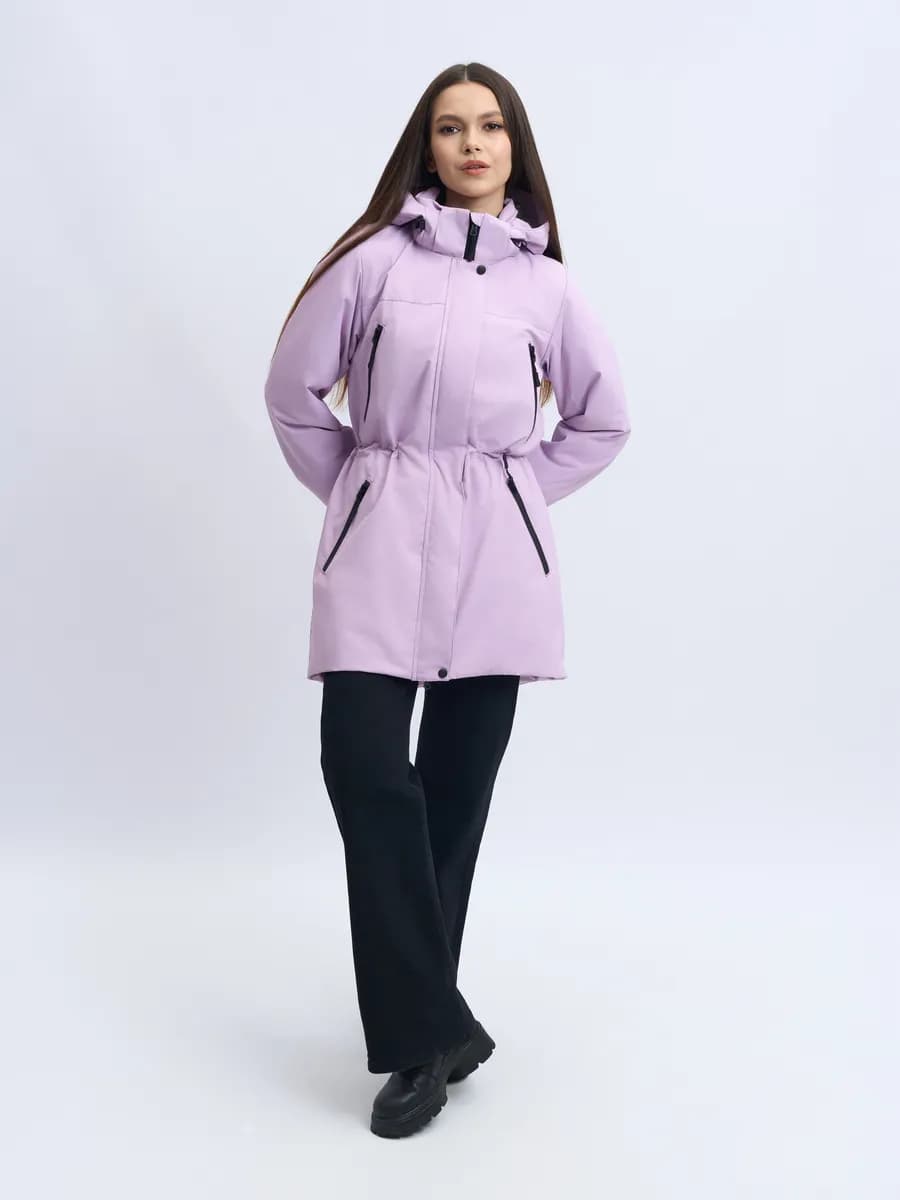 Куртка демисезонная утепленная удлиненная с капюшоном