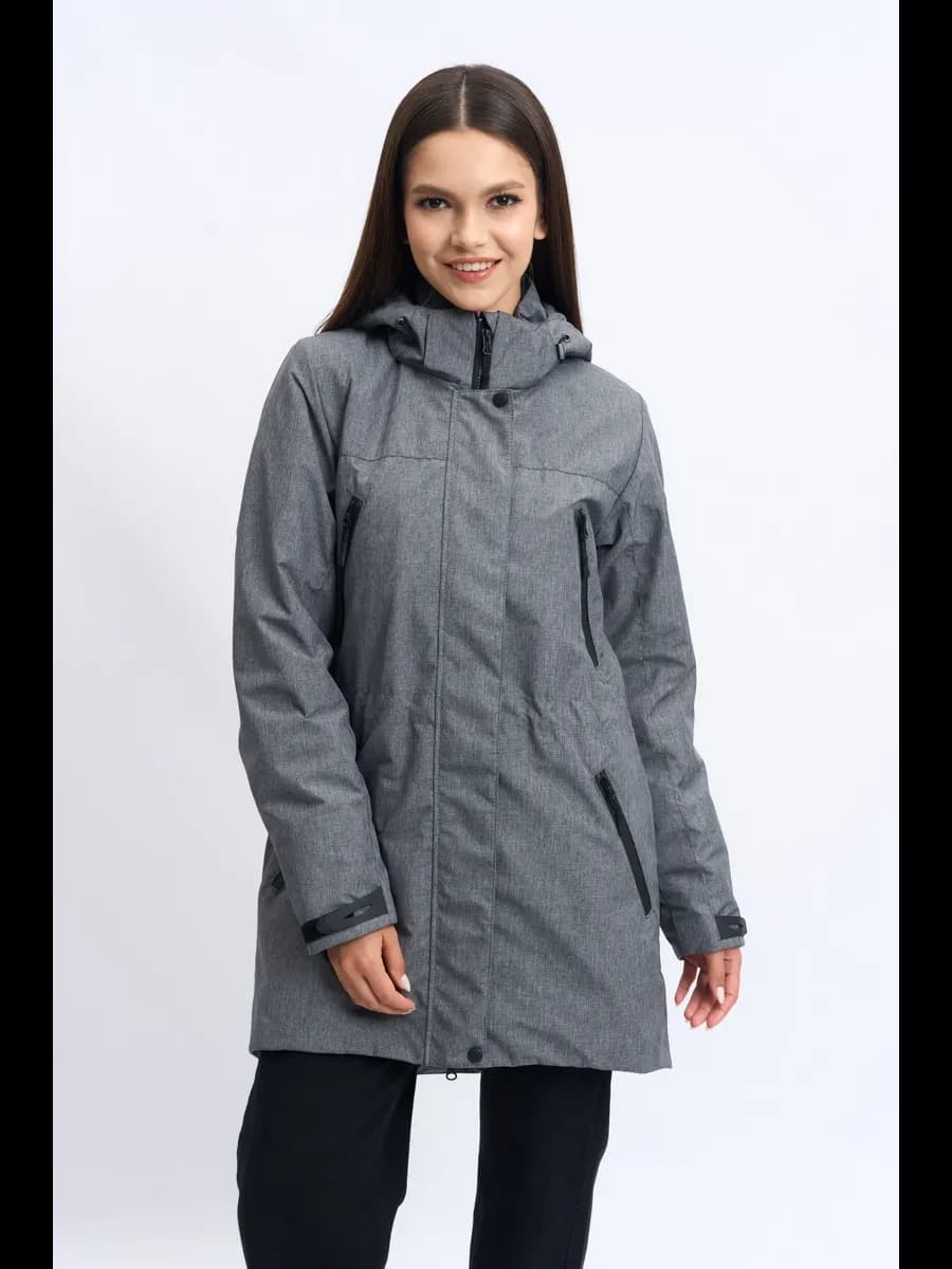 Куртка демисезонная утепленная удлиненная с капюшоном - фото 1