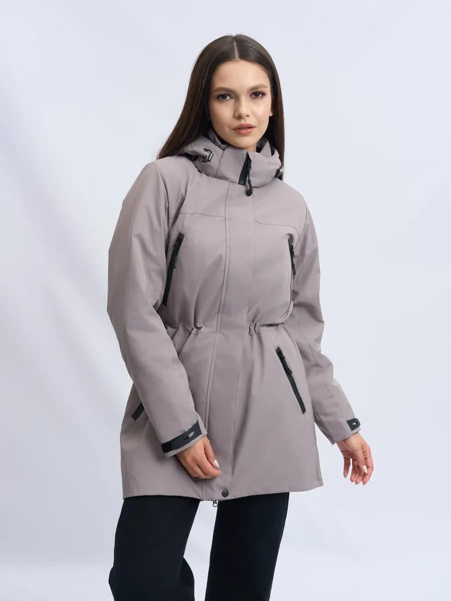 Куртка демисезонная утепленная удлиненная с капюшоном