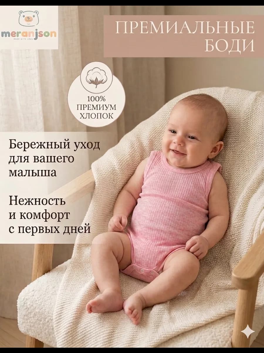 Боди для новорожденных без рукавов