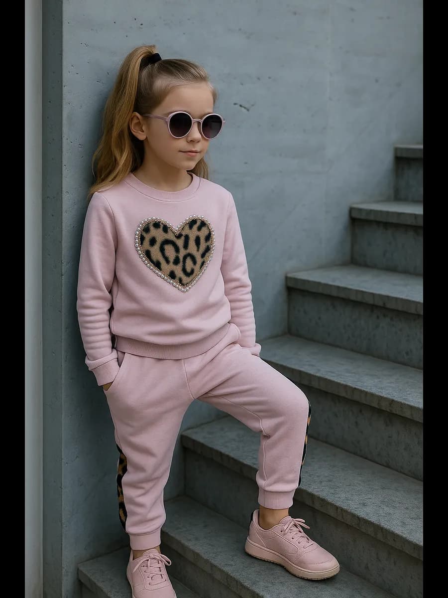 Костюм спортивный хлопковый с бусинами