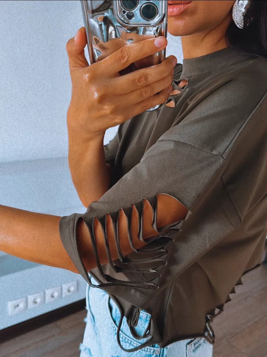 Футболка нарядная оверсайз - фото 1