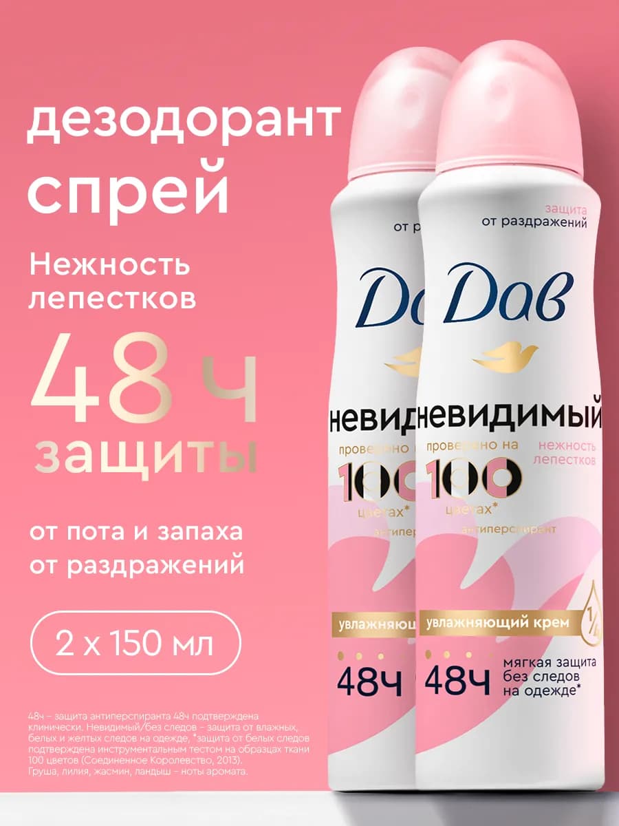 Дезодорант женский спрей от пота Нежность 150 мл 2 шт