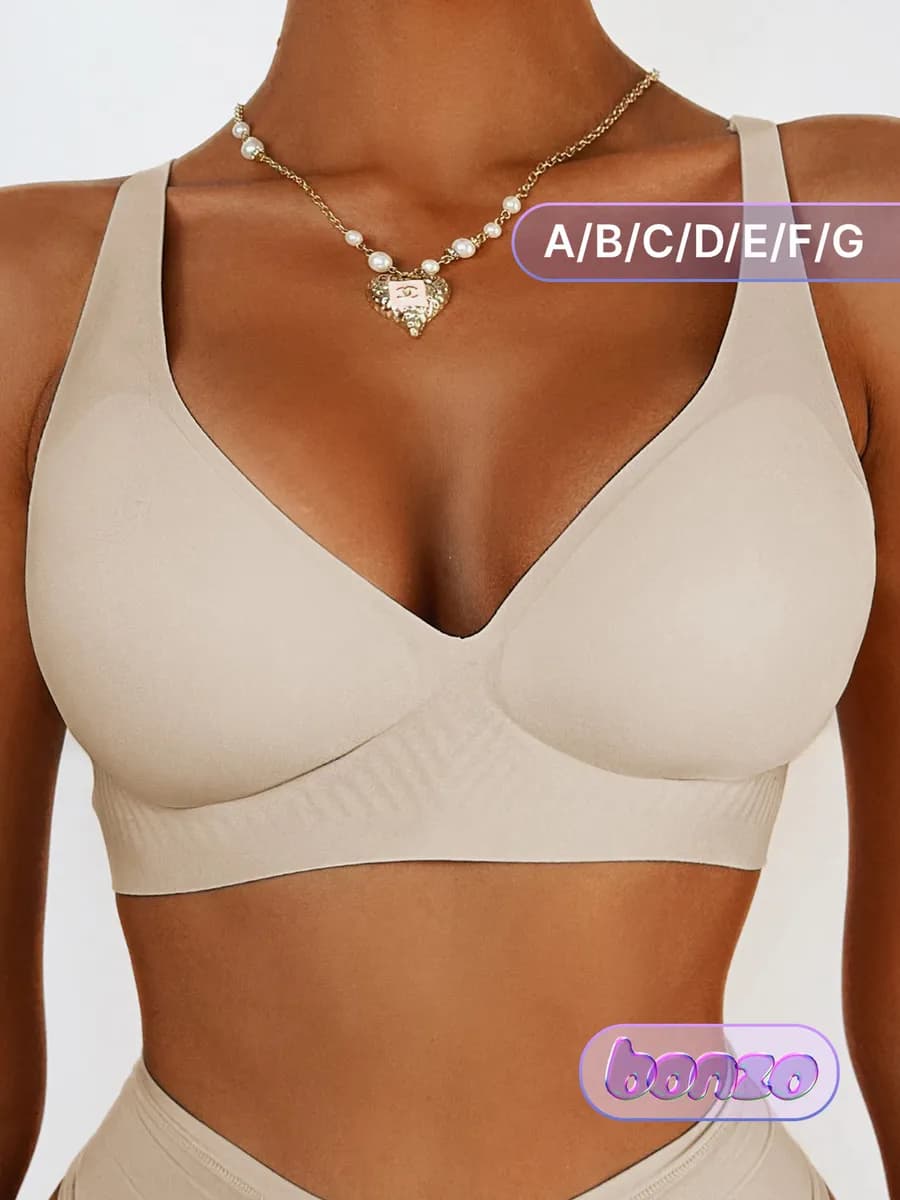 Бюстгальтер бесшовный без косточек съемный пушап