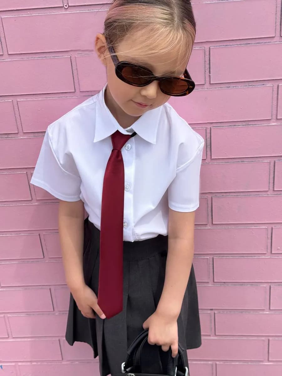 Блузка школьная с коротким рукавом