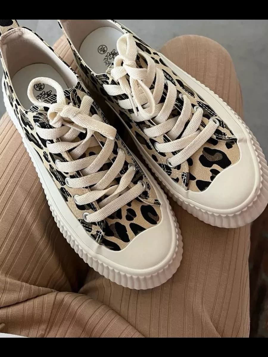 Кеды леопардовые на платформе