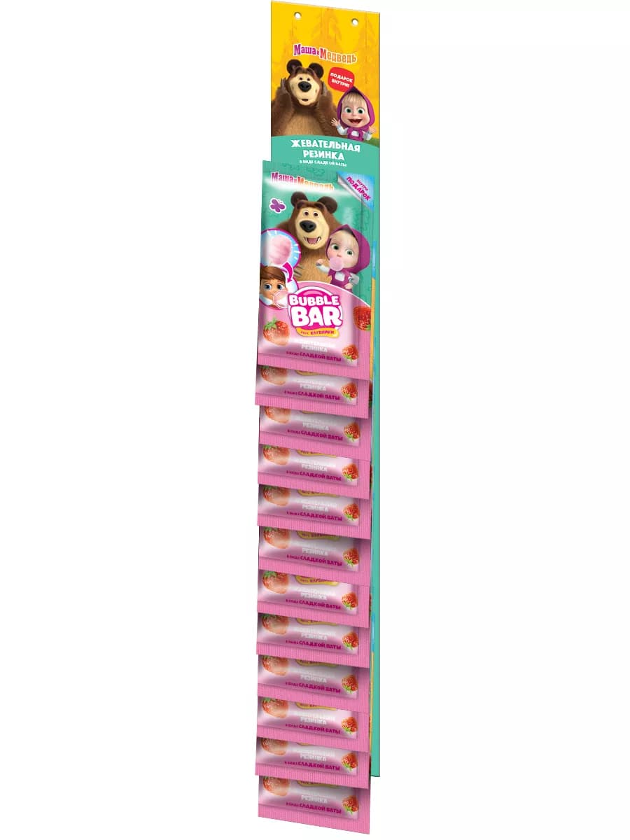 Жевательная резинка Маша и Медведь сладкая вата, 24 шт