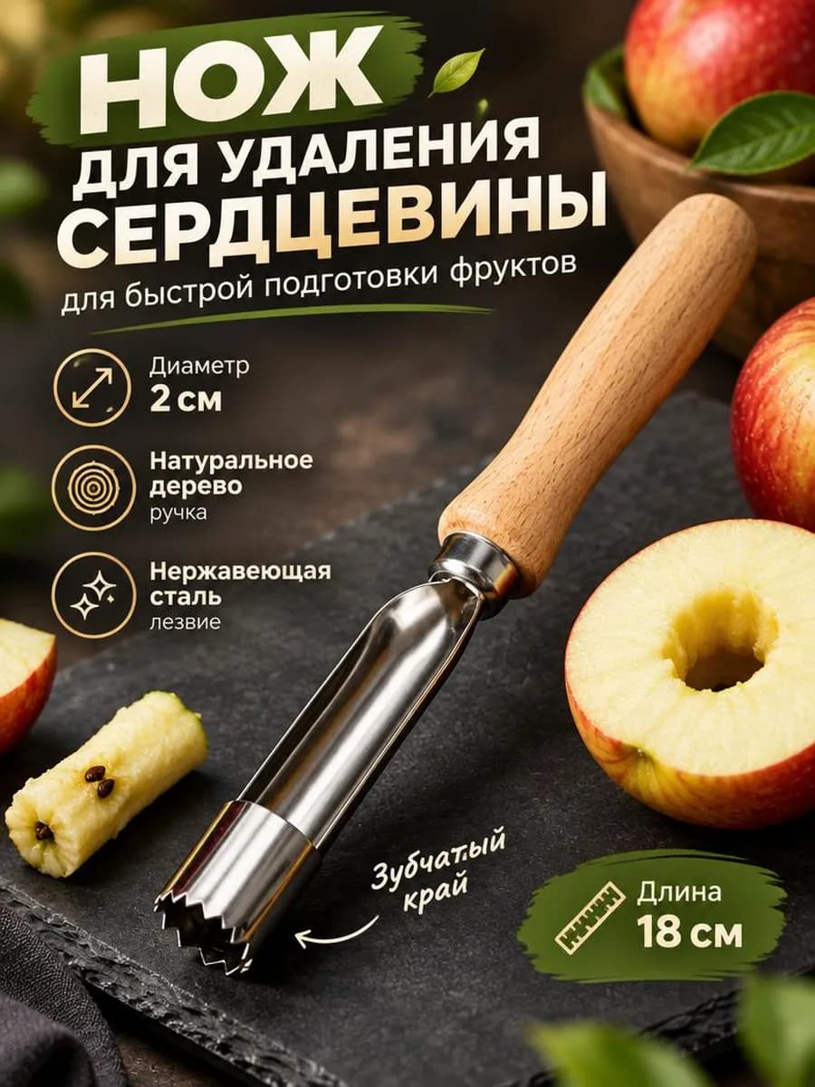 Нож кухонный для яблок сердцевина