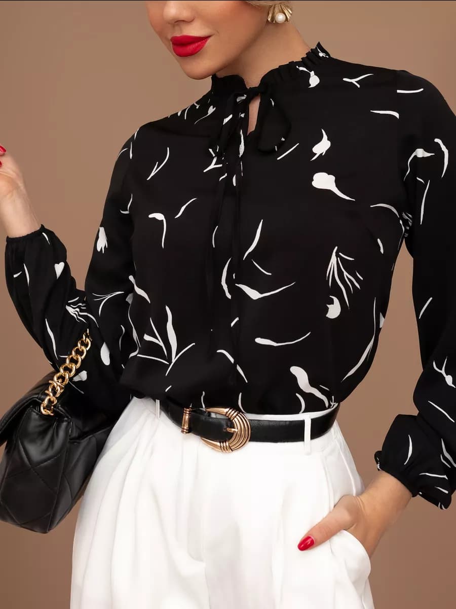 Блузка нарядная офисная стильная - фото 1