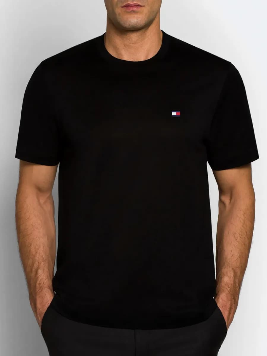 Футболка с принтом базовая плотная хлопок