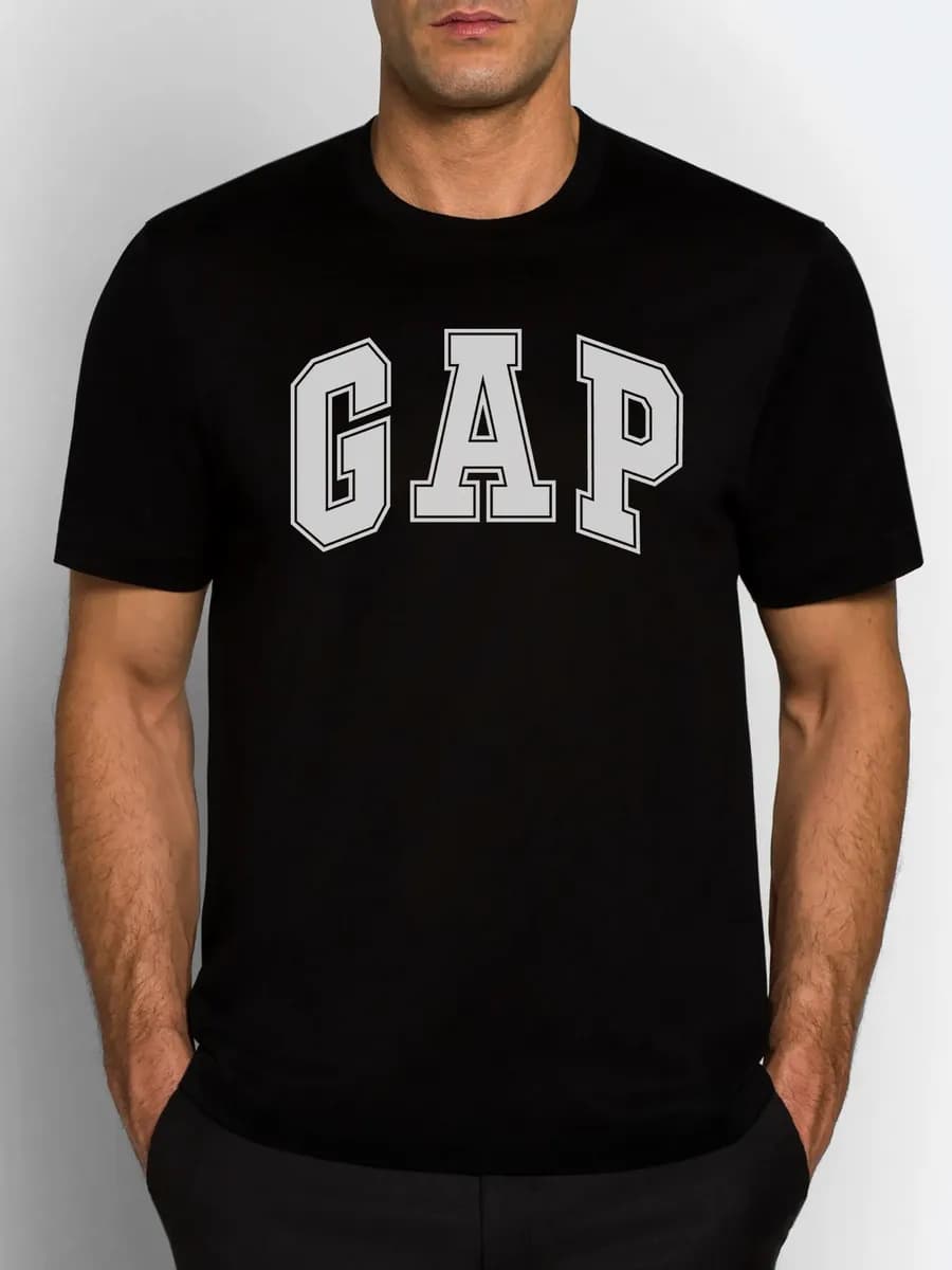 Футболка с принтом базовая плотная хлопок