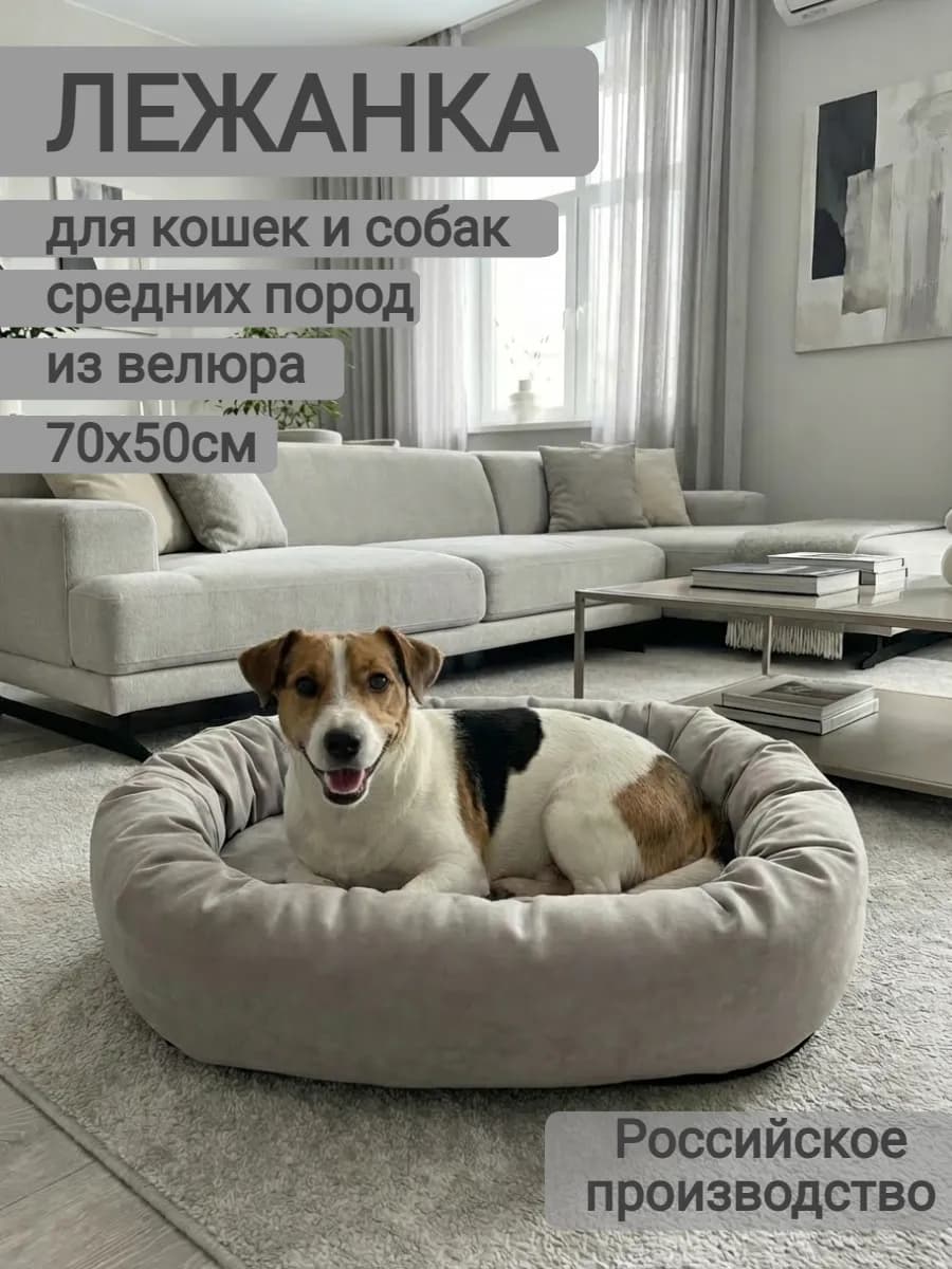 Лежанка для собак средних пород и кошек 70х50 см