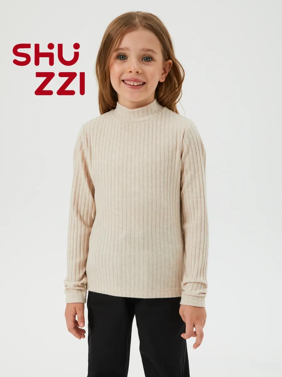 Трикотажная водолазка в рубчик в школу