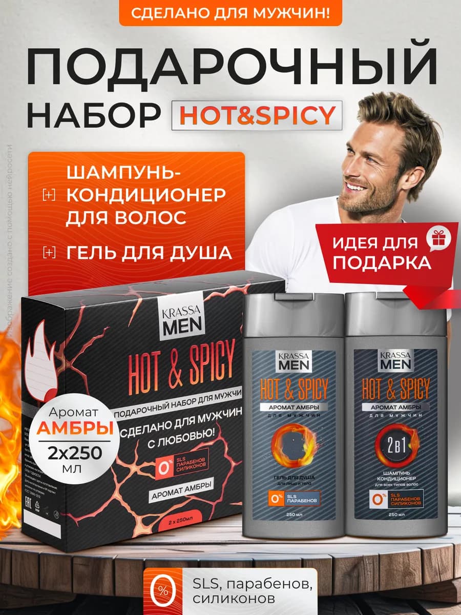 Набор мужской Шампунь-кондиционер 2в1 и гель для душа