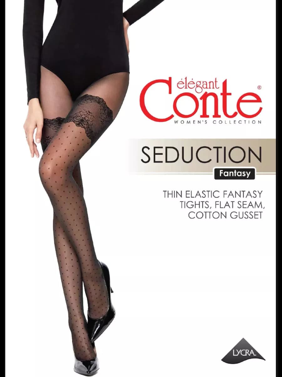 Колготки капроновые с имитацией чулков 30 ден