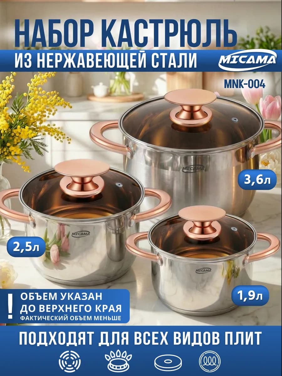 Набор кастрюль из нержавеющей стали