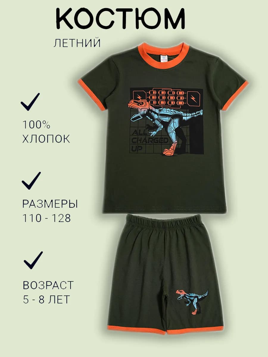 Костюм для мальчика домашний шорты с футболкой