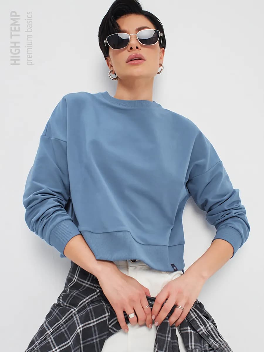 Укороченный кроп-свитшот оверсайз