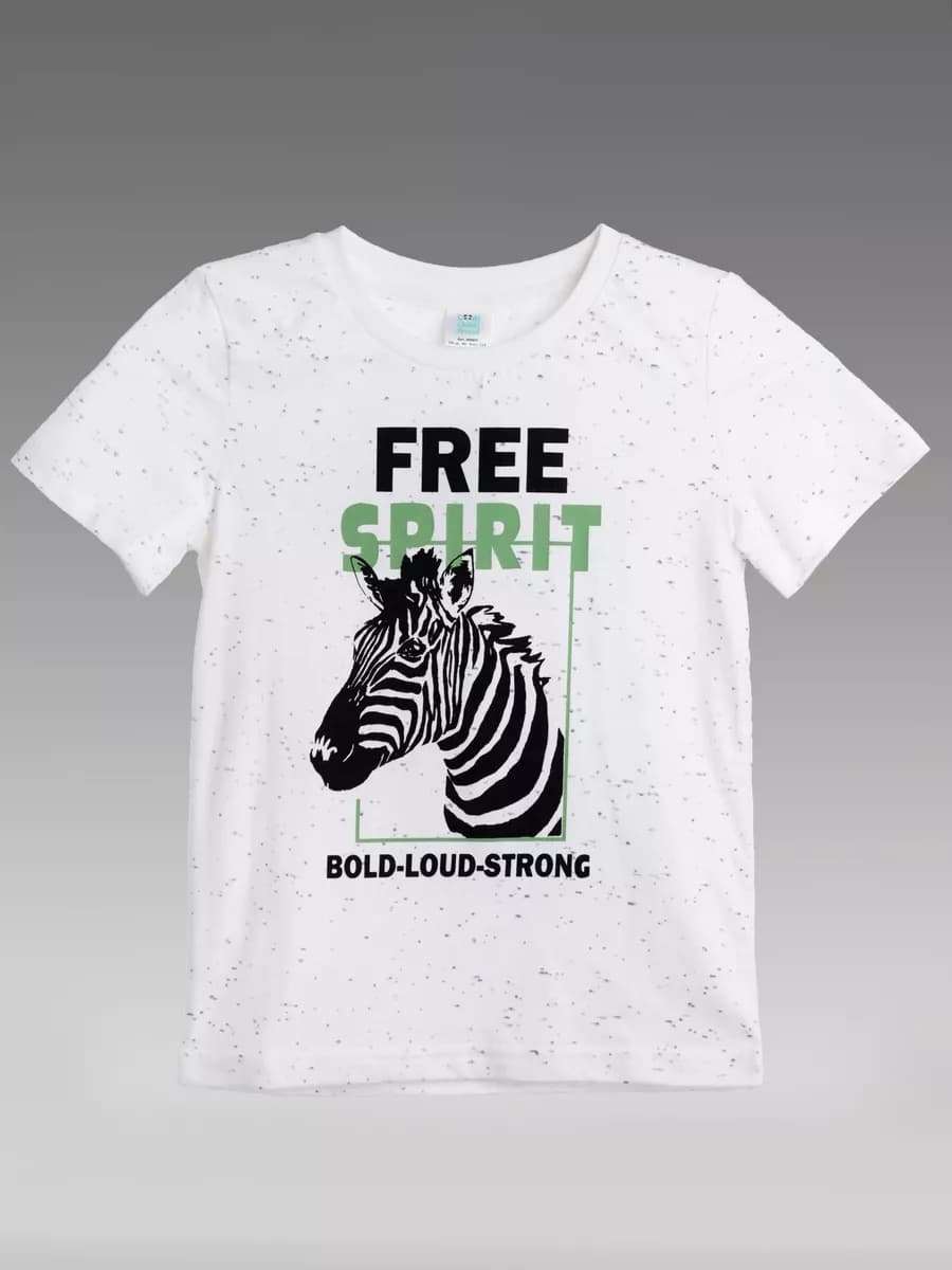 Футболка для мальчика детская однотонная с принтом