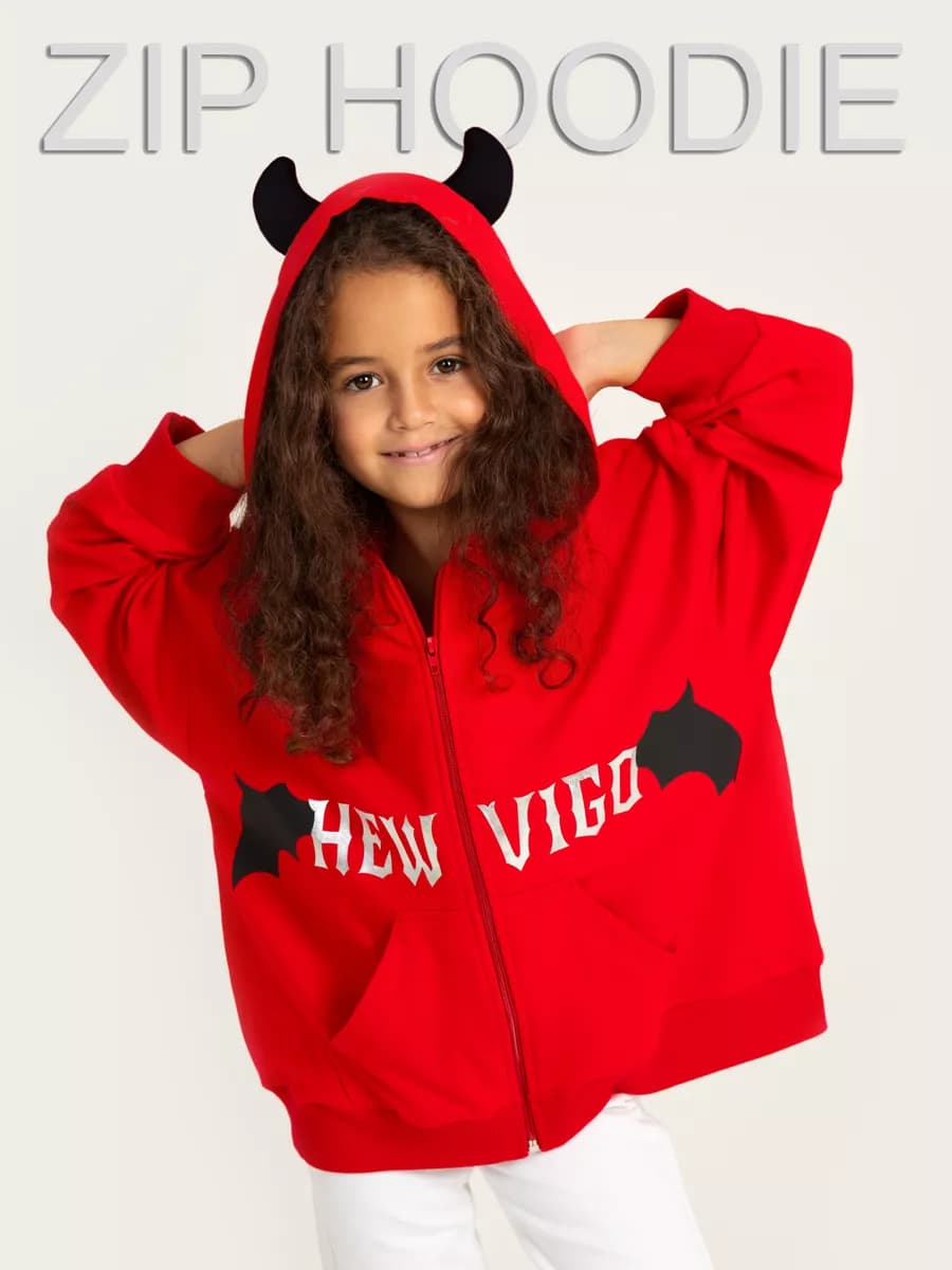 Зип худи оверсайз с рожками