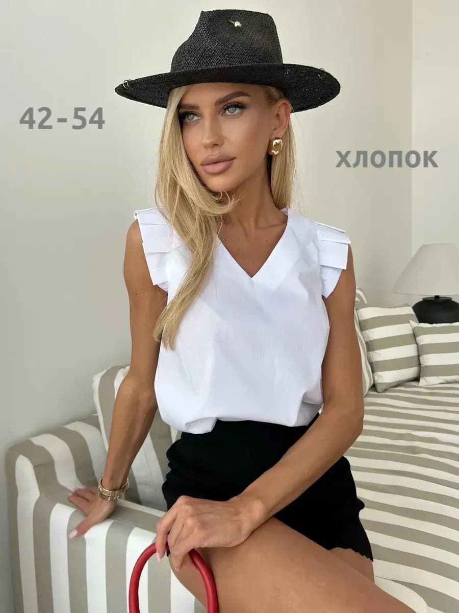 Блузка летняя хлопок офисная