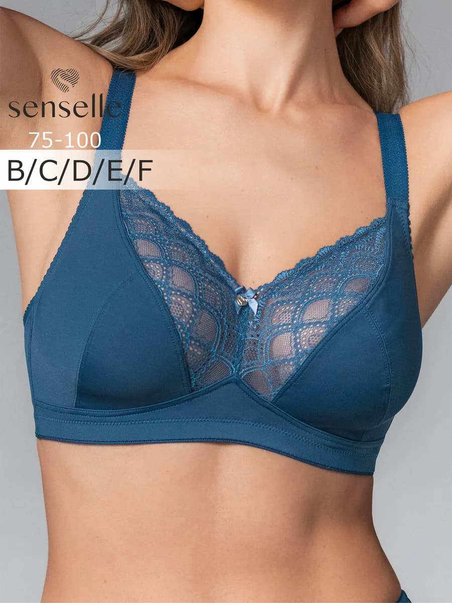 Бюстгальтер женский без косточек кружевной с мягкими чашками