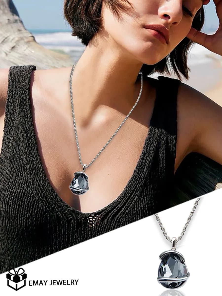 Бижутерия на шею подвеска колье ожерелье с камнем