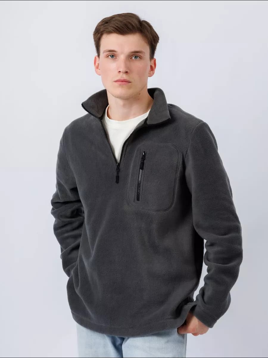 Толстовка на молнии флисовая без капюшона